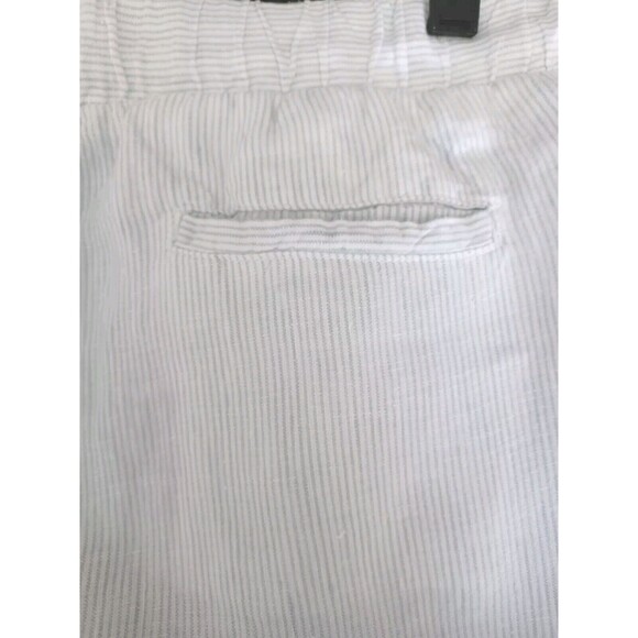 Kenar Women's Pin Striped Linen Drawstring  Cropped Pants Size Large - Picture 5 of 8